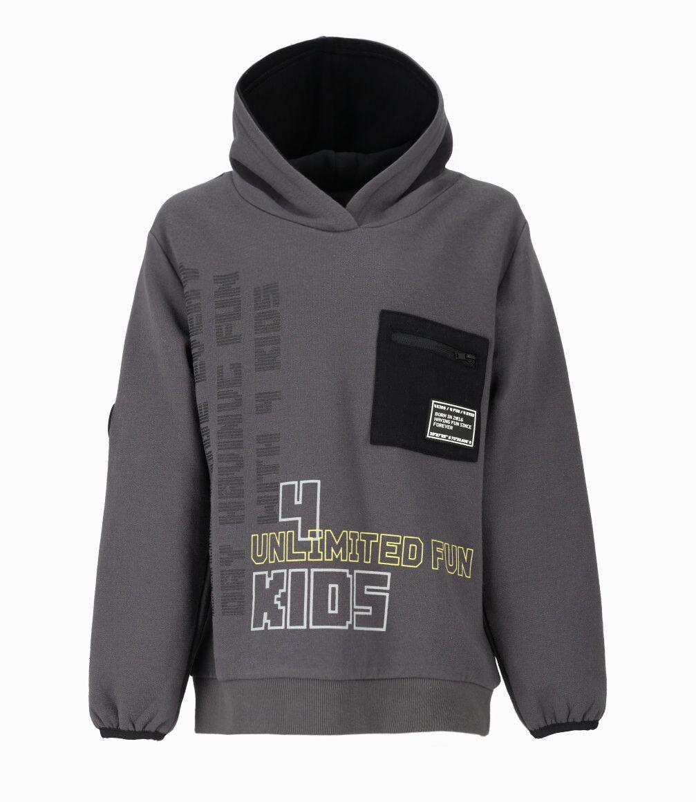 Polerón niño con diseño gris 4 Kids-0