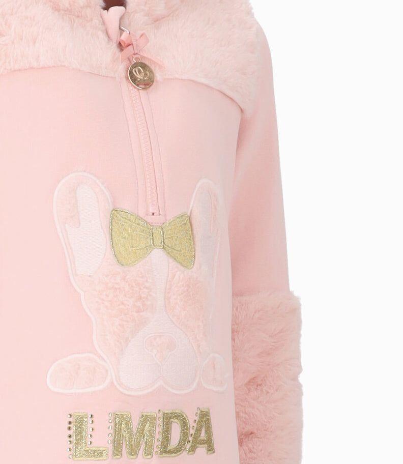 Conjunto niña con polerón y calzas rosado Limonada-2