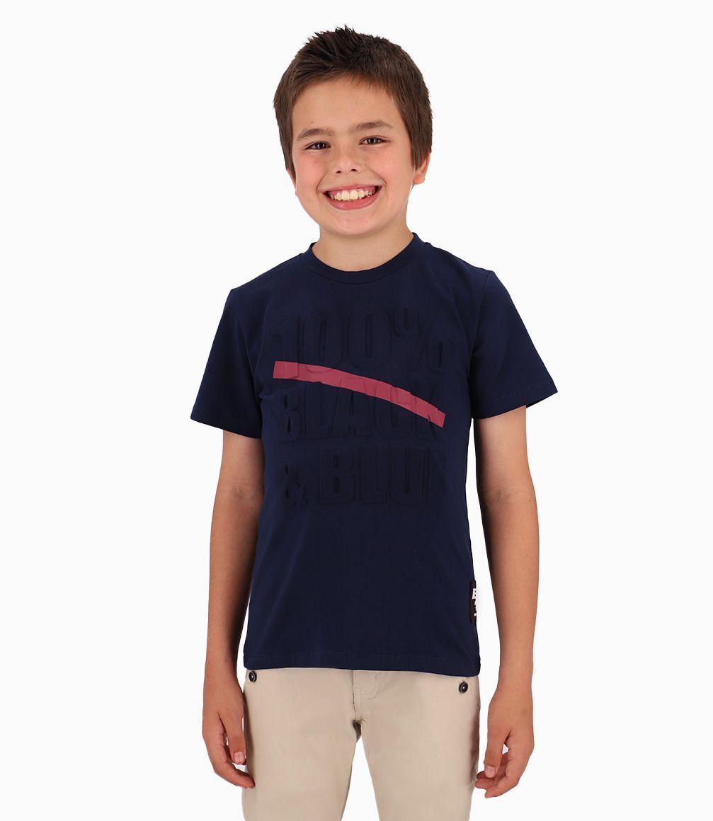 Polera Niño Con Relieve Black and Blue Azul Marino-0