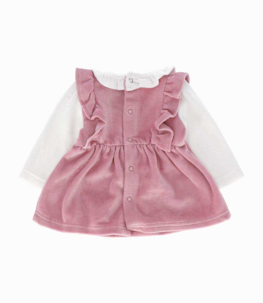 Conjunto recién nacida con vuelos palo rosa Limonada-2