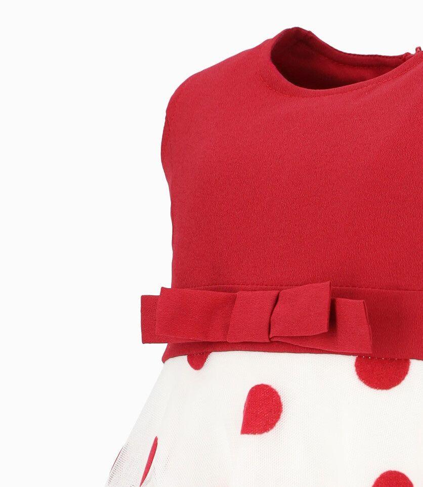 Vestido bebé con puntos rojo Limonada-2