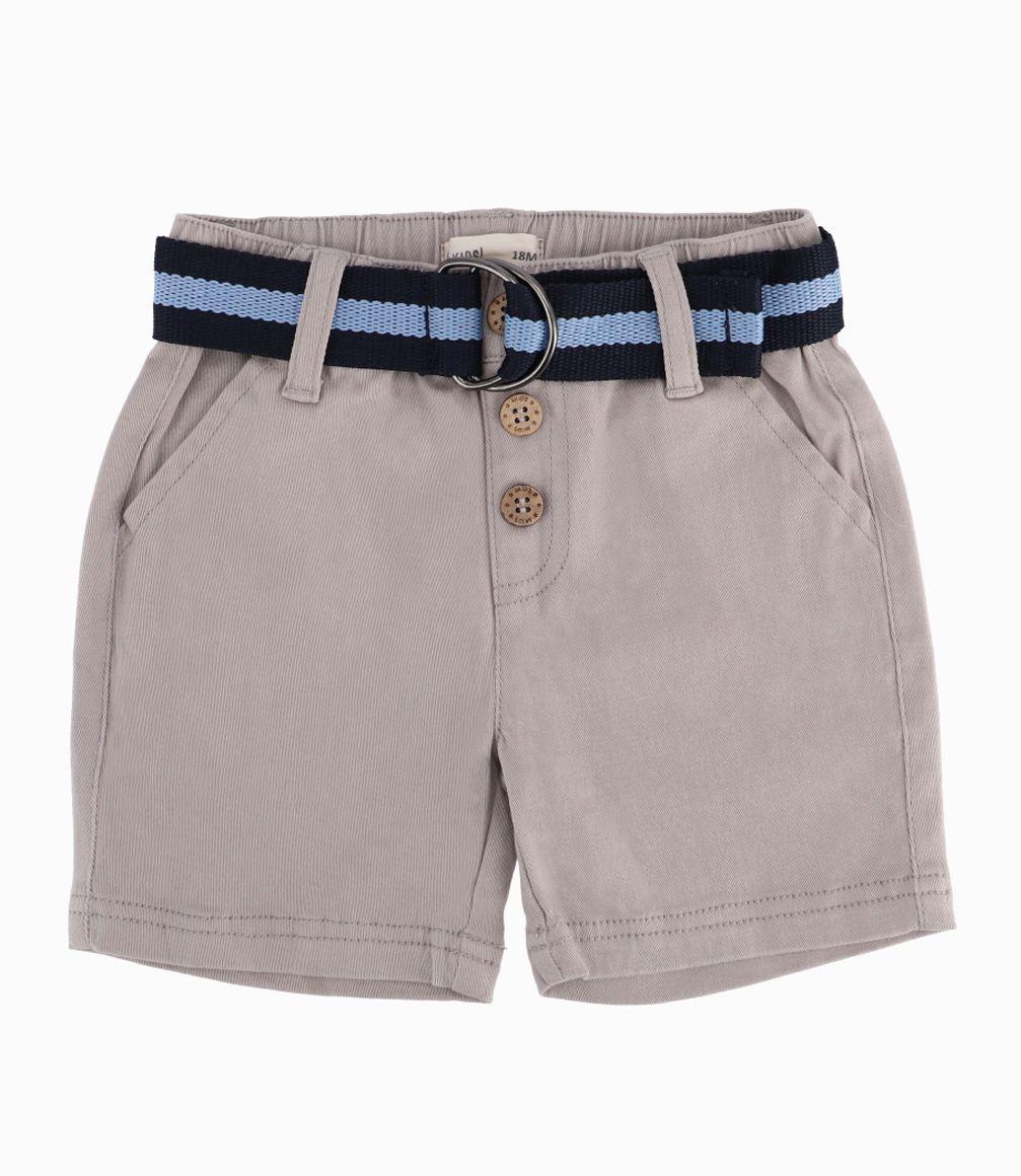 Bermuda Bebé Niño Con Botones y Cinturón 4 Kids Beige-0