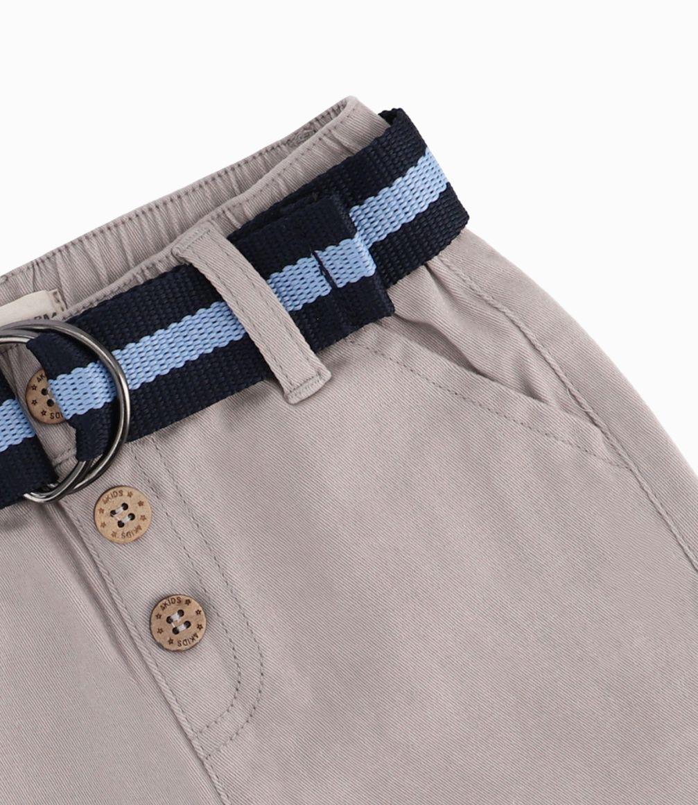 Bermuda Bebé Niño Con Botones y Cinturón 4 Kids Beige-1