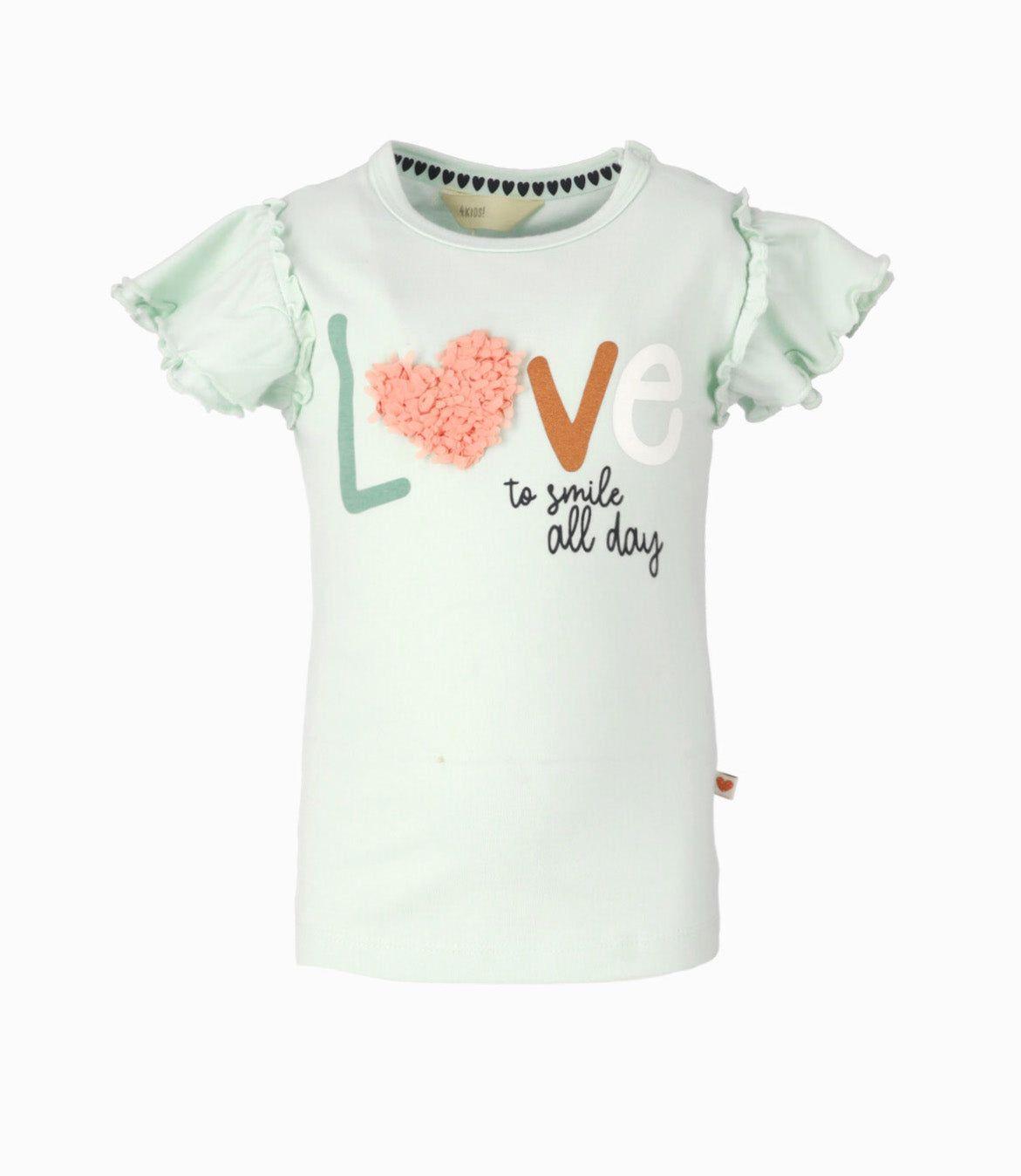 Polera manga corta niña love menta 4 Kids-0