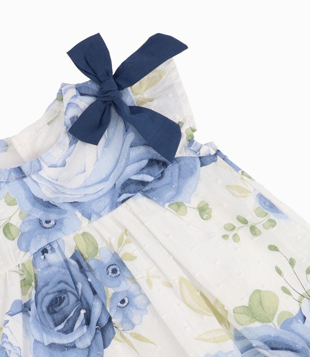 Conjunto Recién Nacida Vestido y Calzas Limonada Azul Marino-1