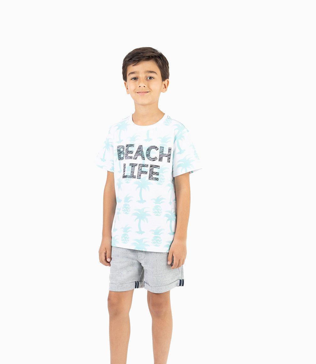 Polera Niño Con Estampado Blanco-2