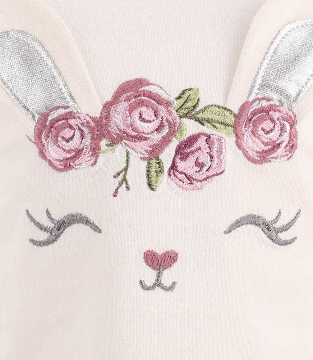 Polera Bebé Niña Con Conejito Limonada Crudo-2