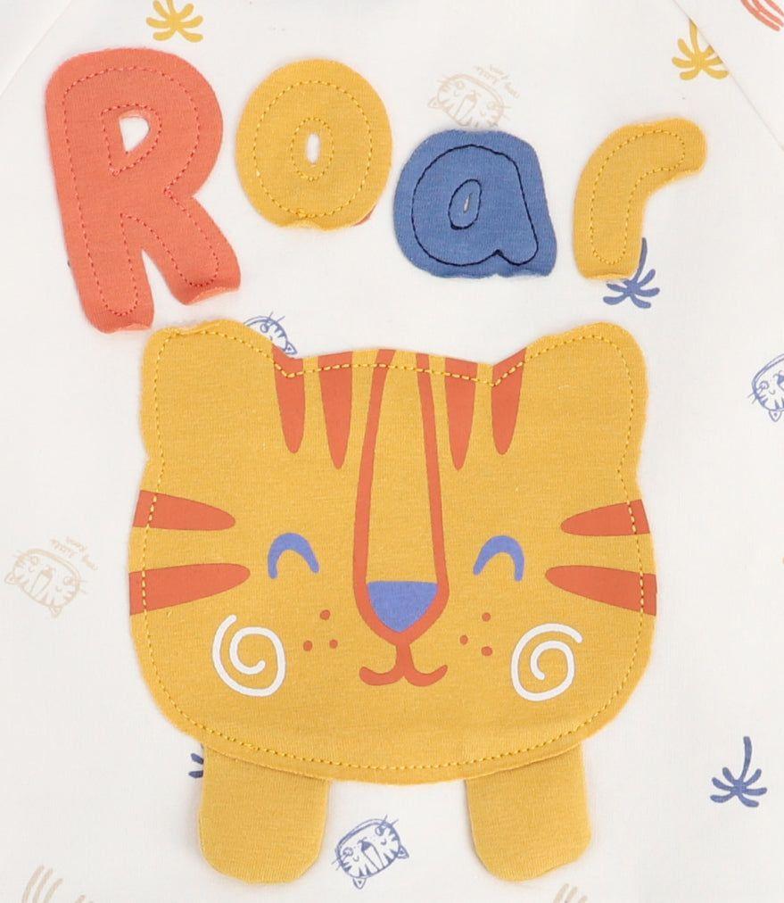 Conjunto Recién Nacido Con Tigre Crudo-1