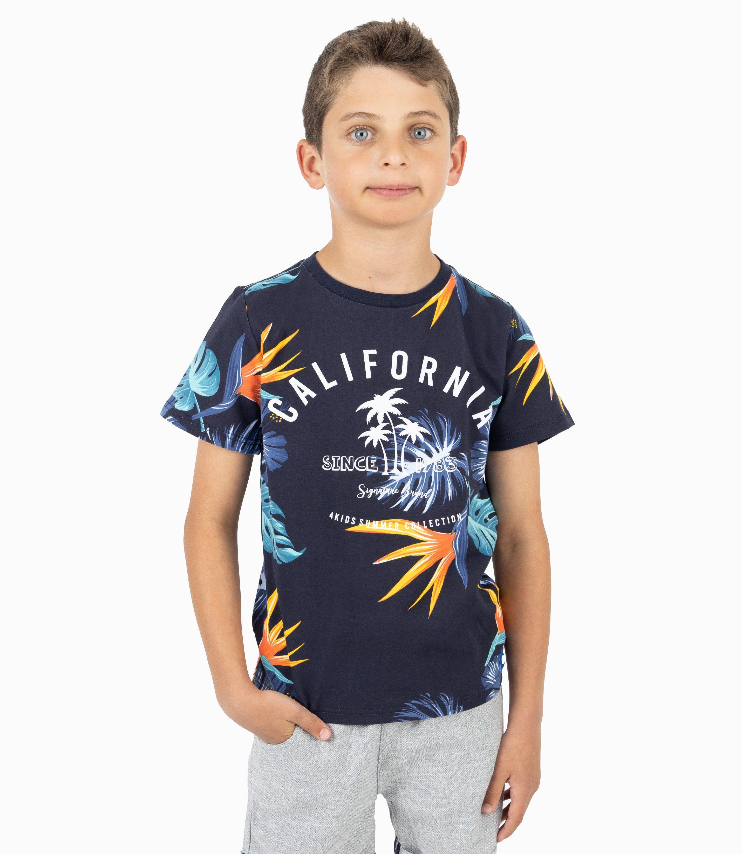 Polera Niño Con Estampado Azul Marino-4