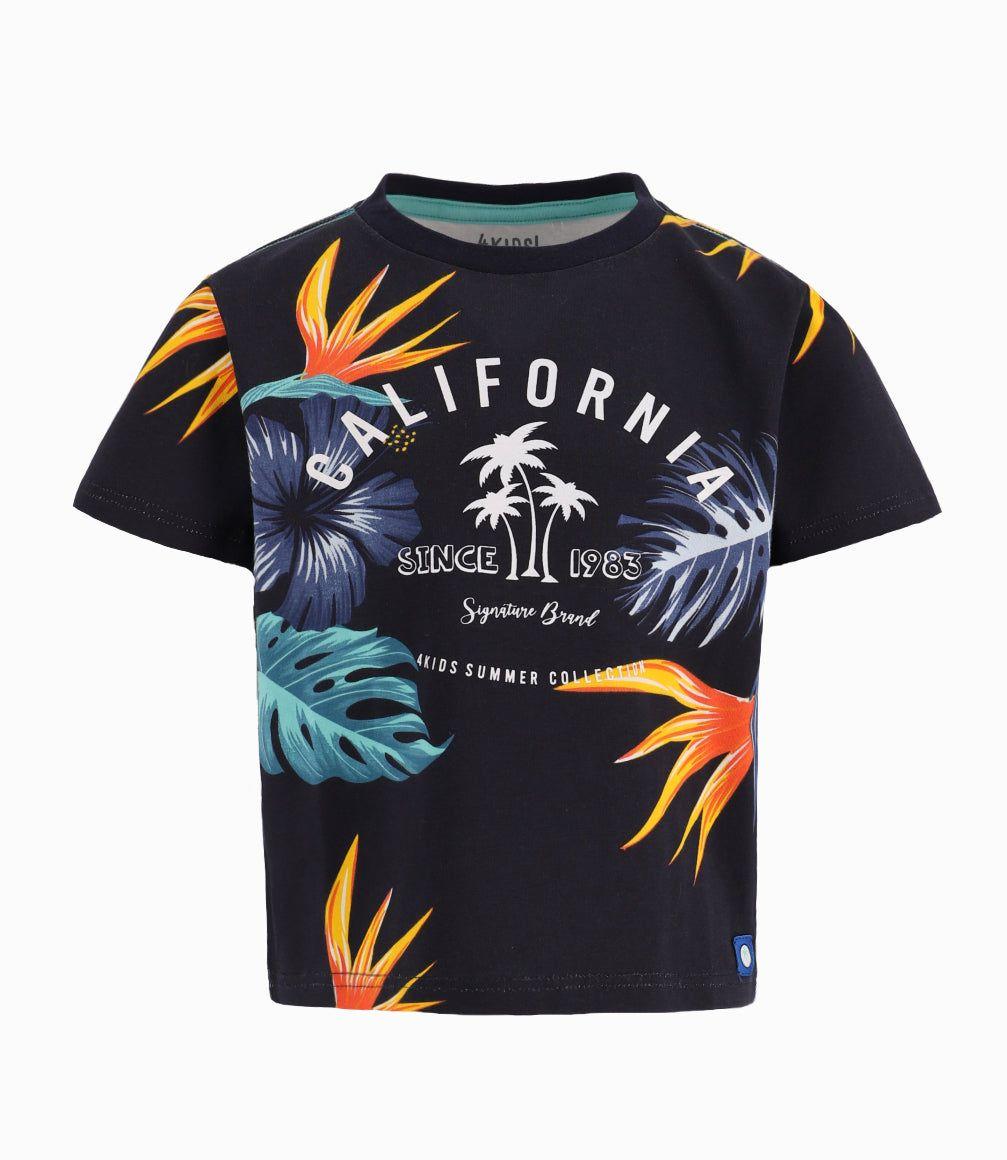 Polera Niño Con Estampado Azul Marino-5