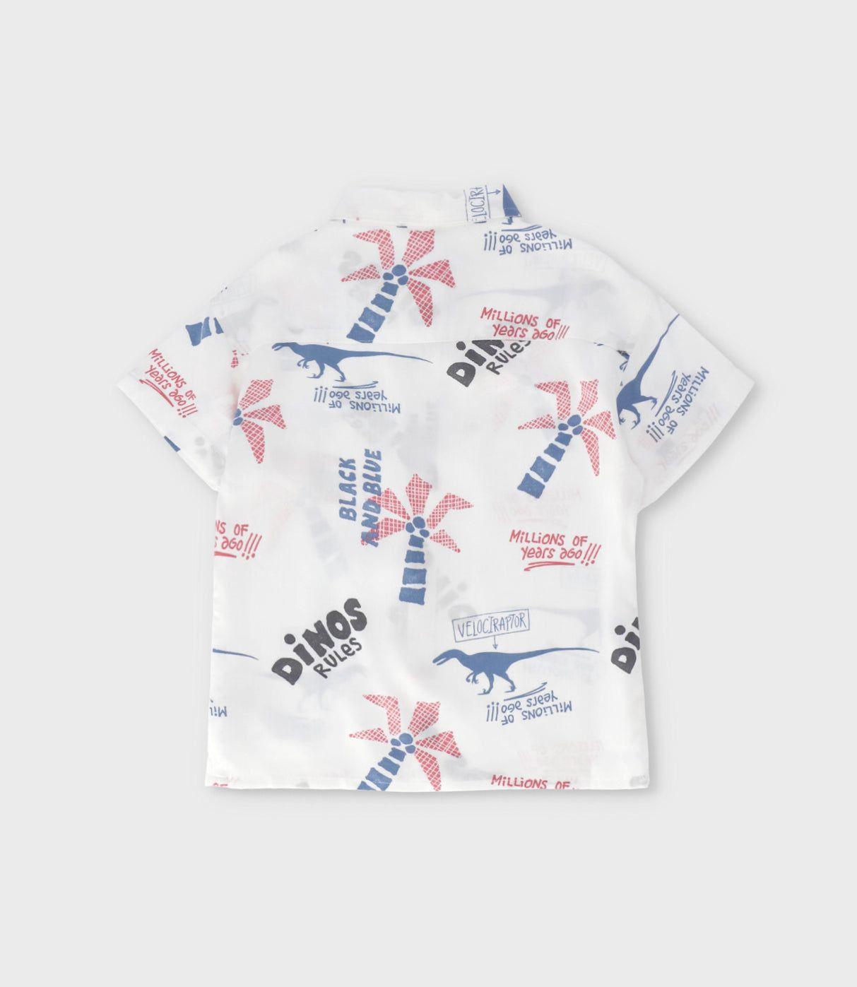 Camisa manga corta bebé dinos crudo Black and Blue-1