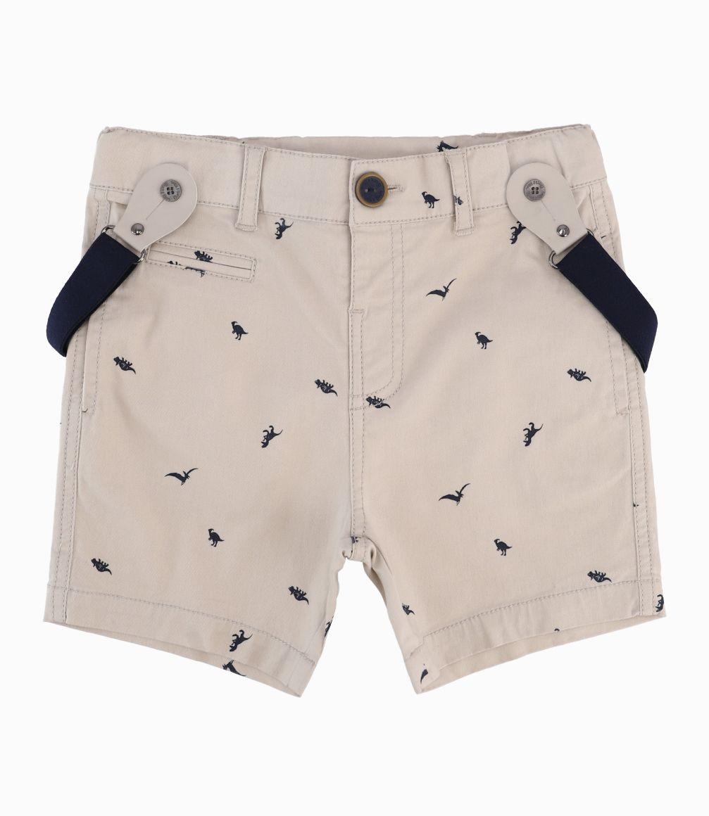 Bermuda Bebé Con Suspensores Beige-0