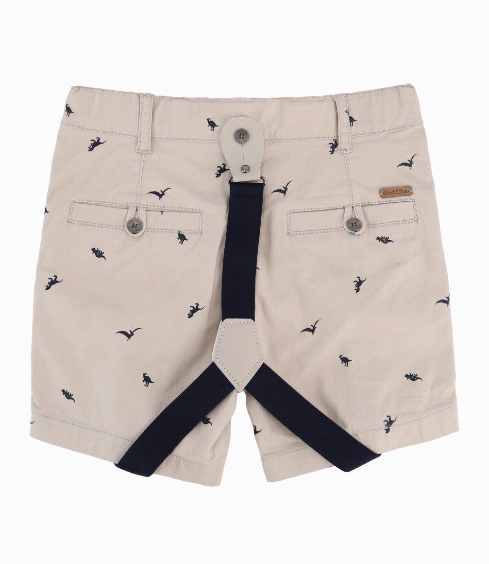 Bermuda Bebé Con Suspensores Beige-3