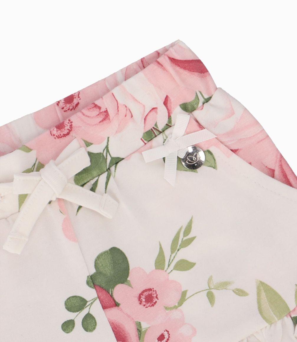 Short Bebé Con Flores Limonada Palo Rosa-0