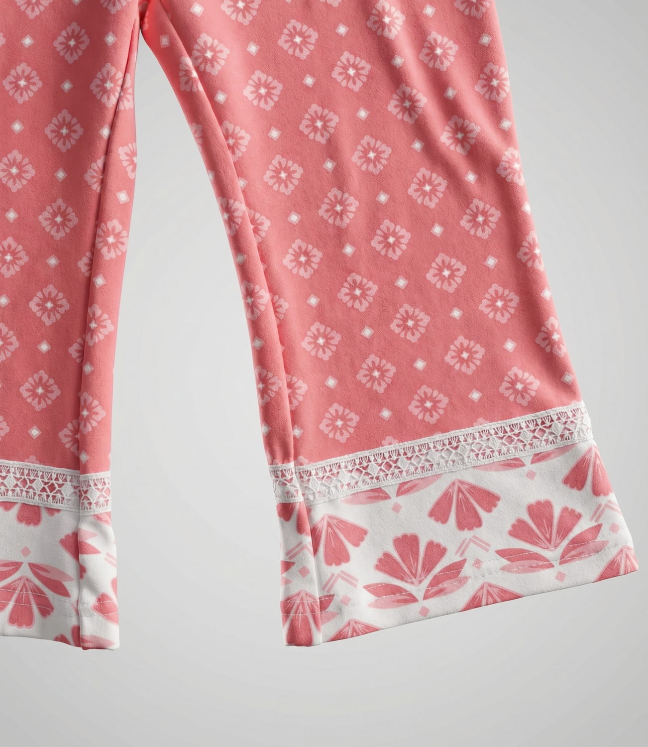 Calza bebé flare con flores L12721270178 coral Limonada-3