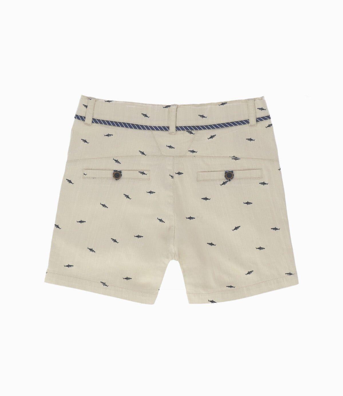 Bermuda niño con tiburones beige Black and Blue-1