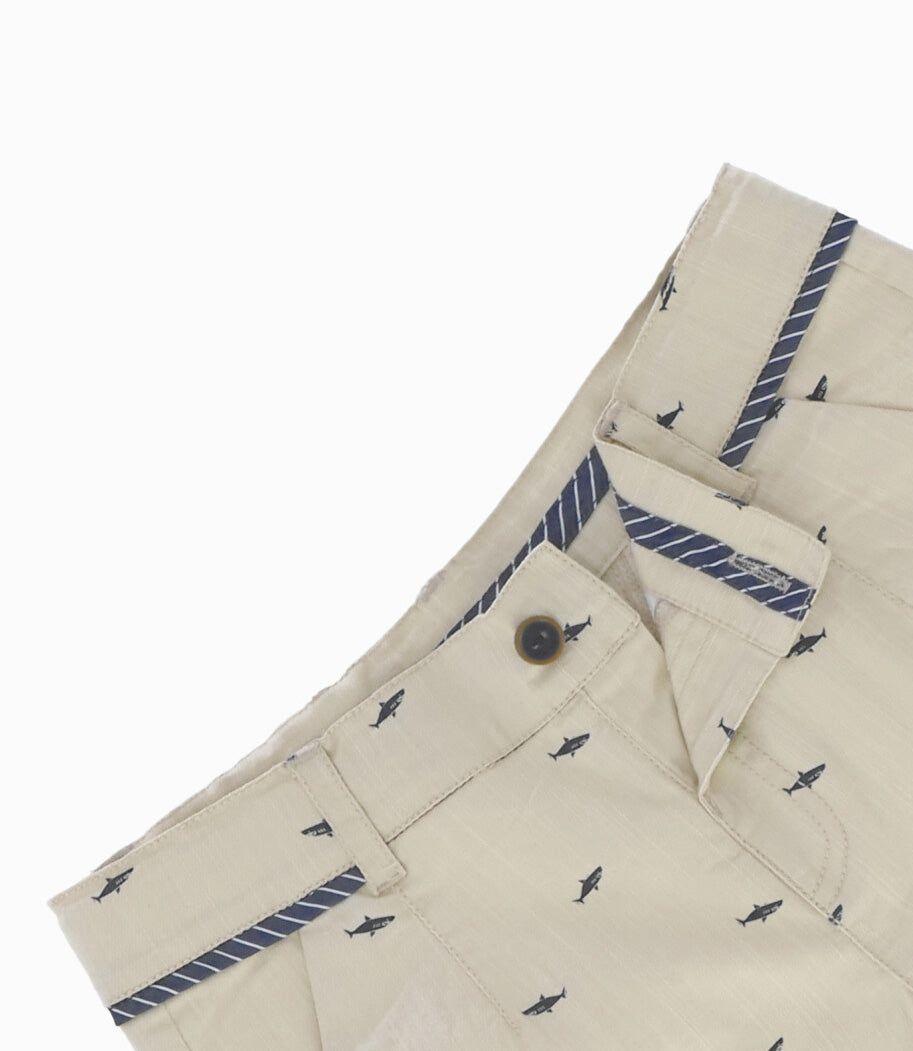 Bermuda niño con tiburones beige Black and Blue-2