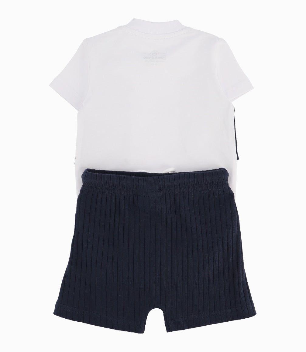 Conjunto Recién Nacido De Body Y Bermuda Azul Marino-1