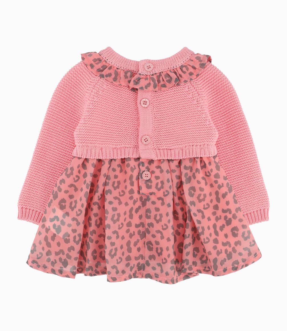 Vestido Recién Nacida Animal Print Coral-6