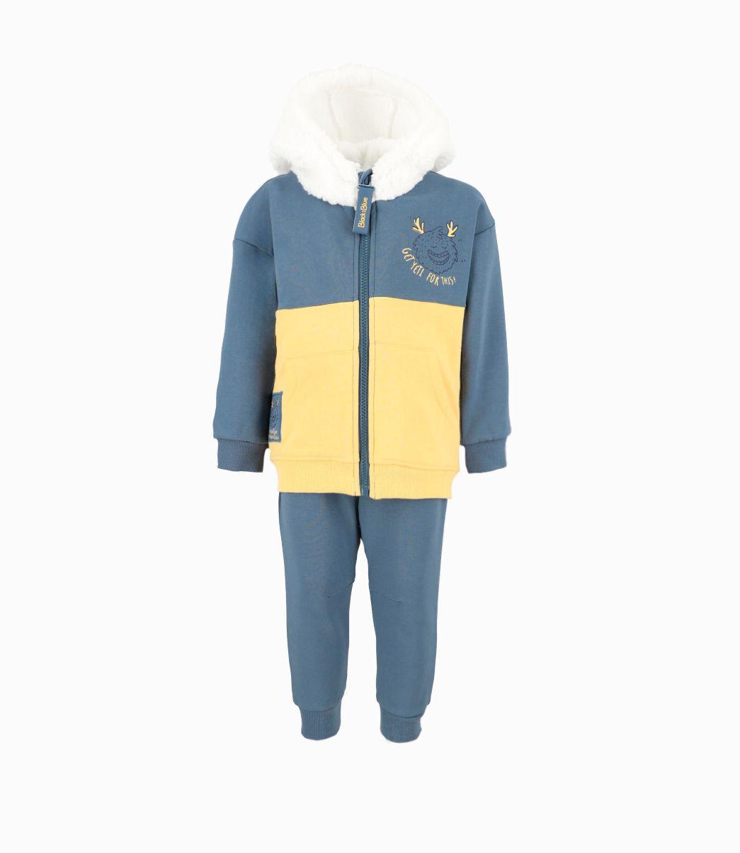 Conjunto bebés de polerón y pantalón azul Black and Blue-0