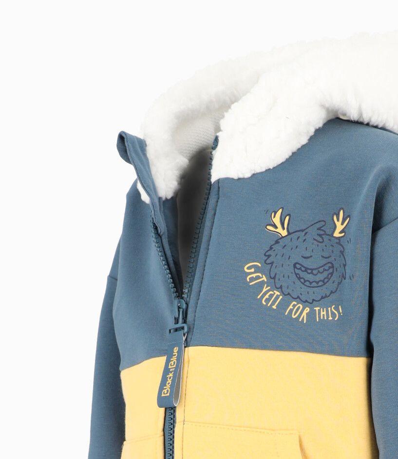 Conjunto bebés de polerón y pantalón azul Black and Blue-2