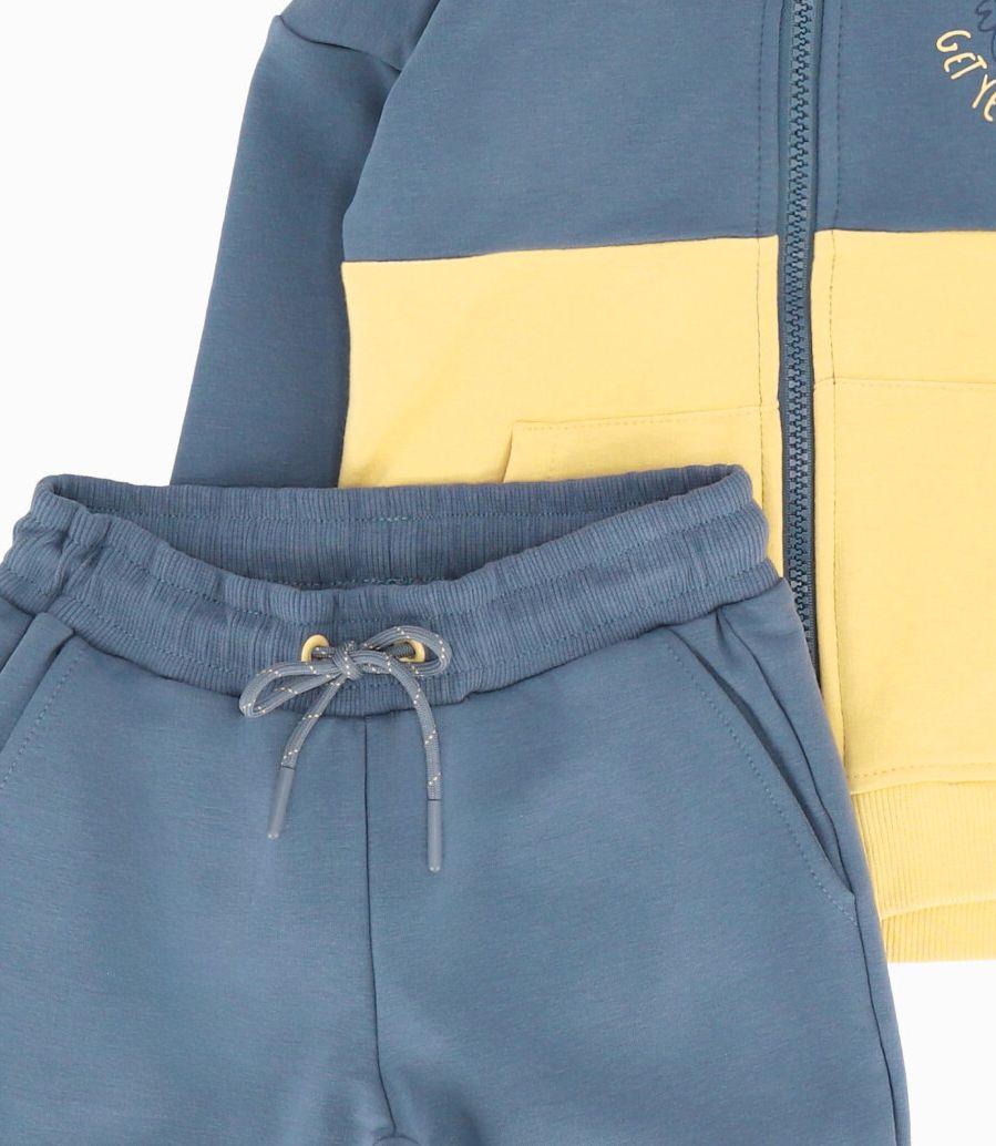 Conjunto bebés de polerón y pantalón azul Black and Blue-3