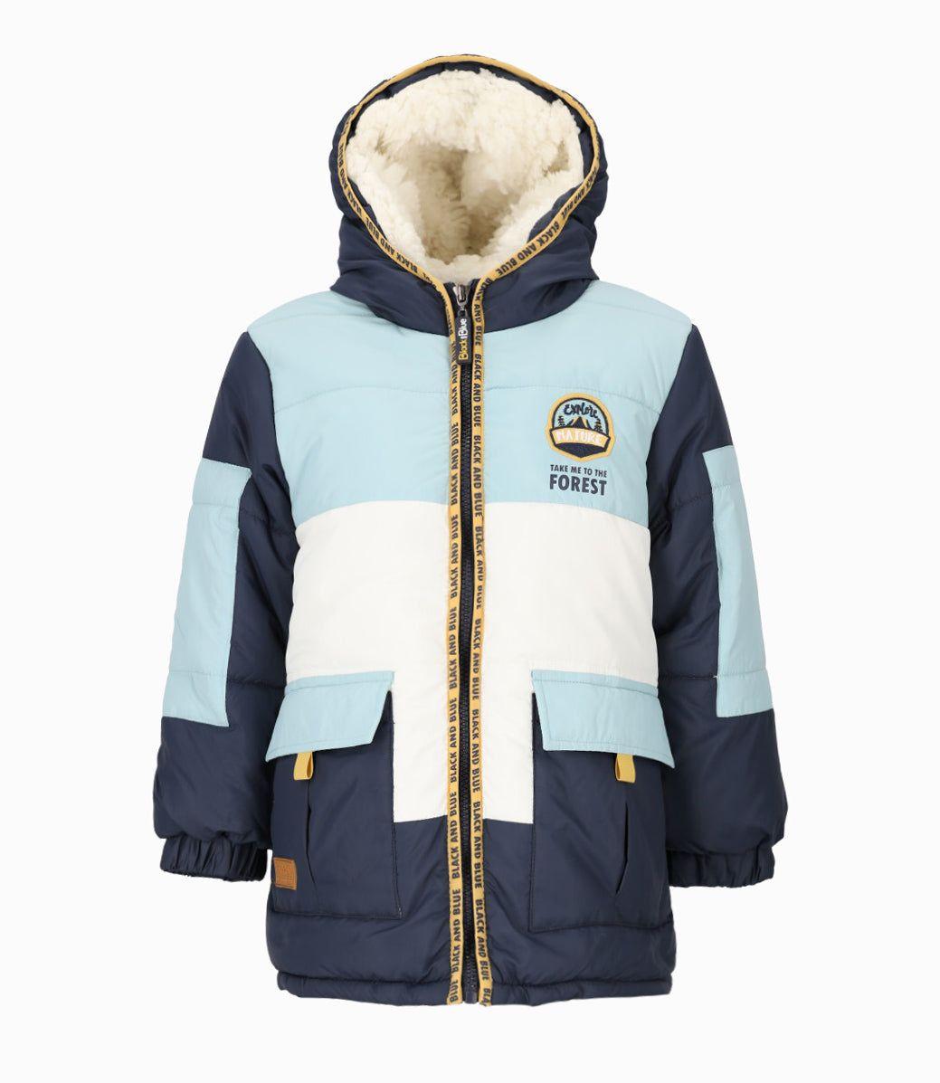 Parka niño impermeable azul marino Black and Blue-0