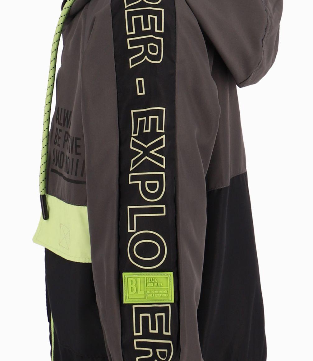 Chaqueta Bebé Niño Con Capucha Impermeable Black And Blue Marengo-1