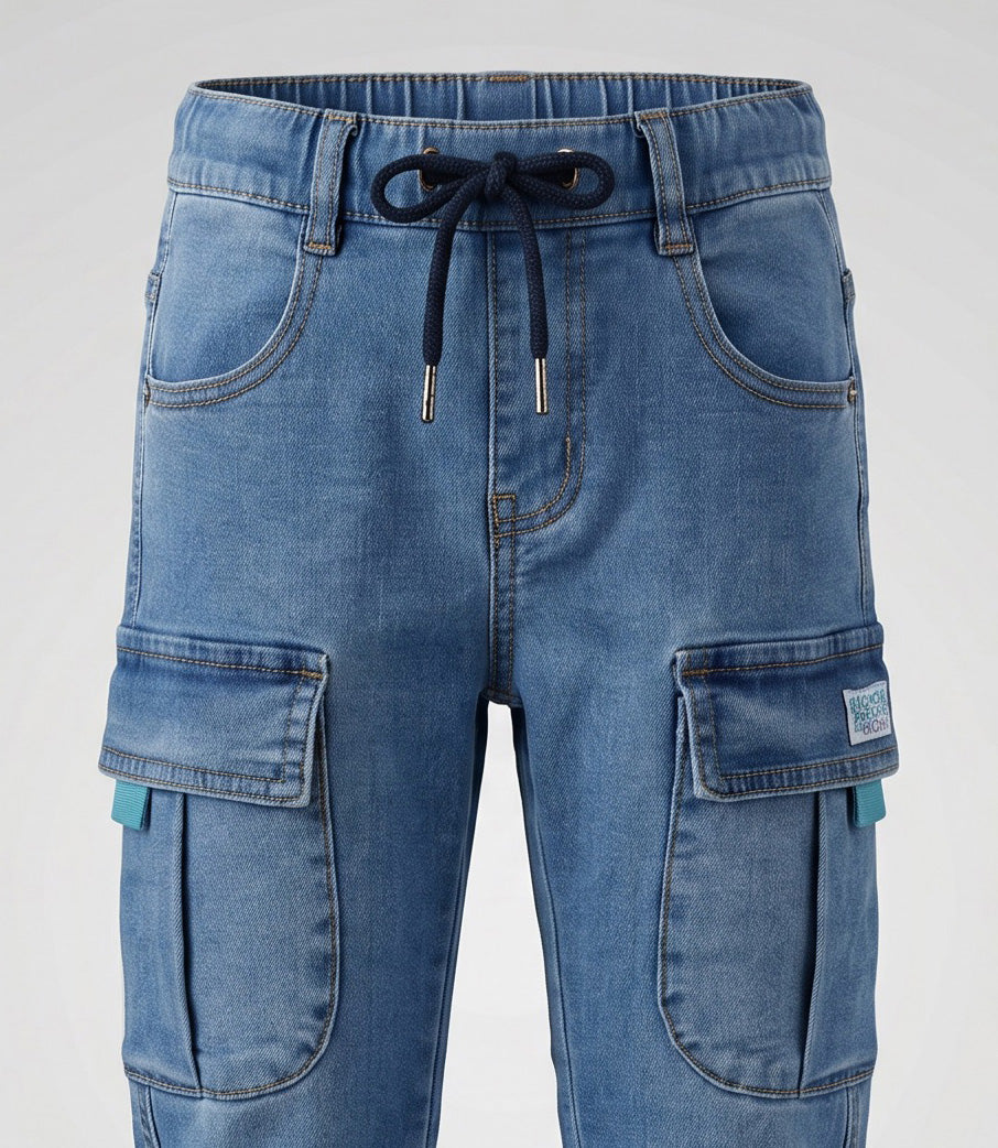 Jeans niño jogger B11111270374 denim celeste Black and blue-2