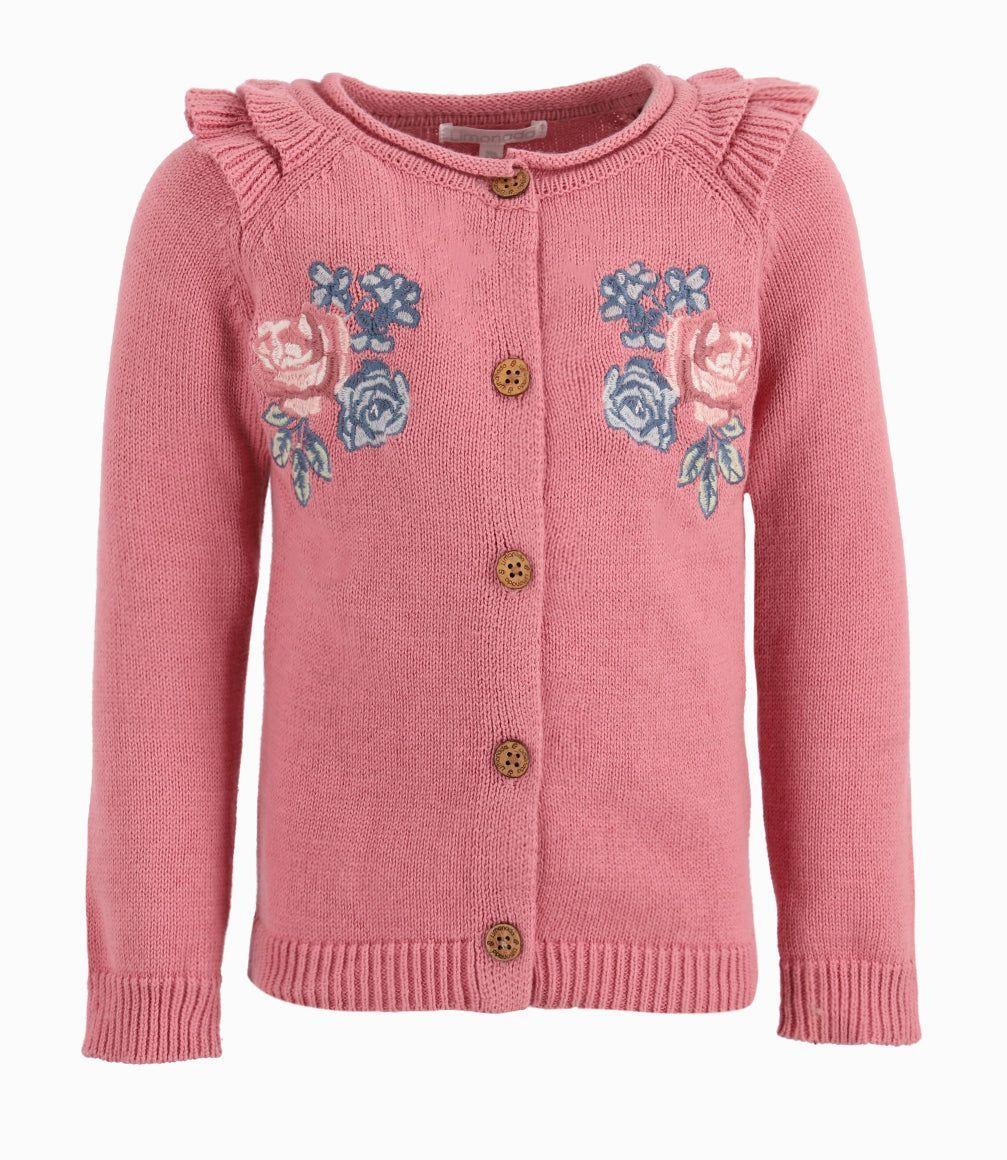 Chaleco Bebé Niña Con Bordado De Flores Limonada Palo Rosa-1