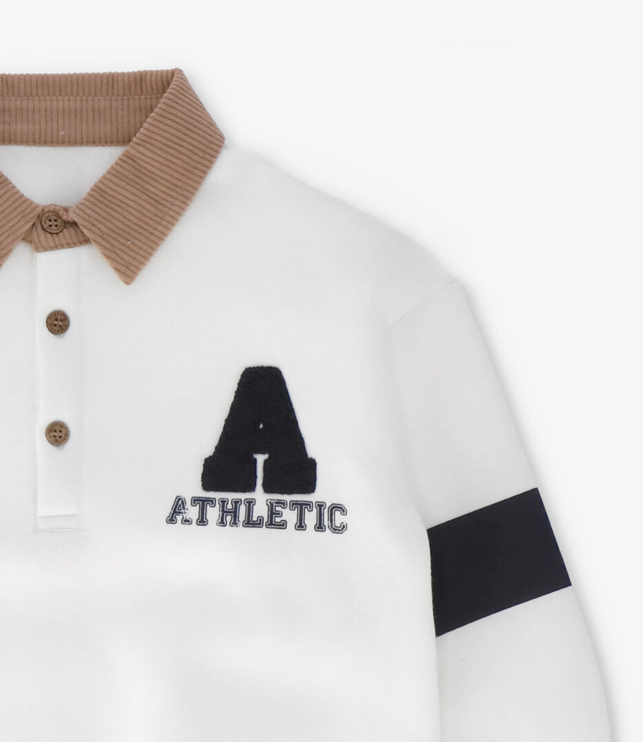 Polerón niño con cuello crudo Black and Blue-3