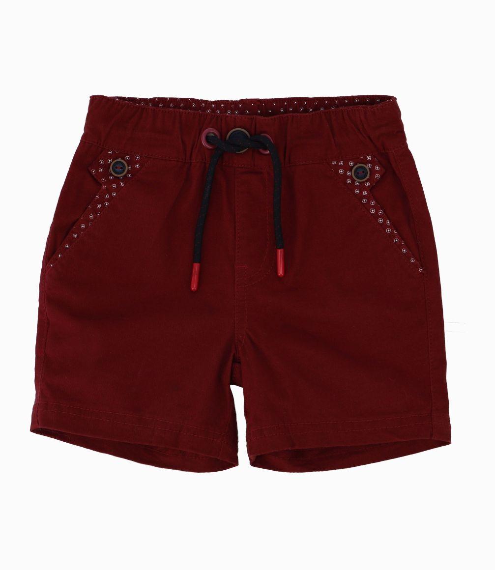 Bermuda Bebé Con cordón ajustable y diseño interior Black and Blue Burdeo-0