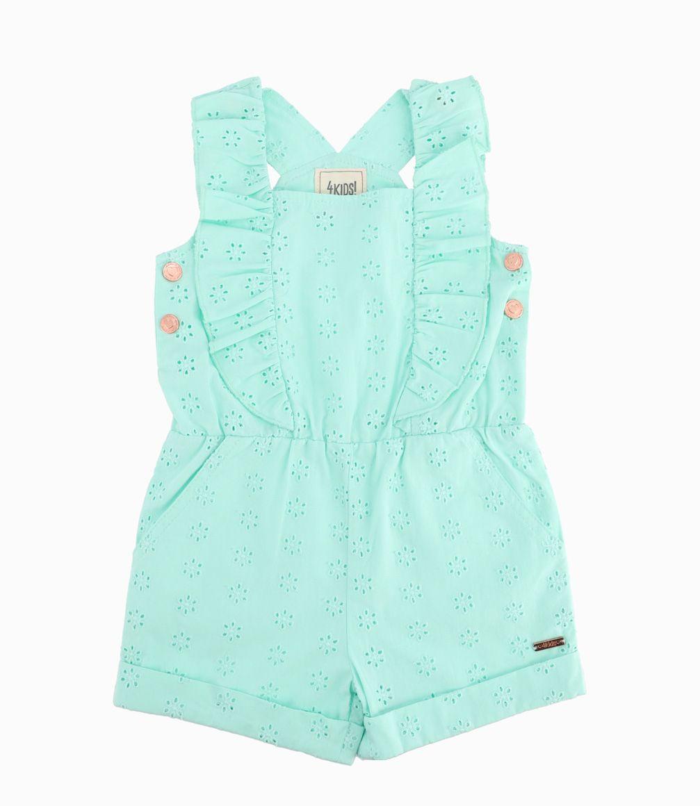 Jardinera Niña Con Vuelos Menta-0