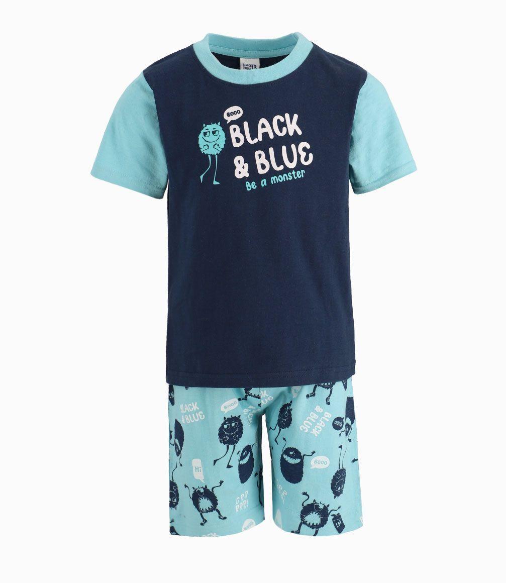 Pijama Be A Monster Niño Azul Piedra Black and Blue-0