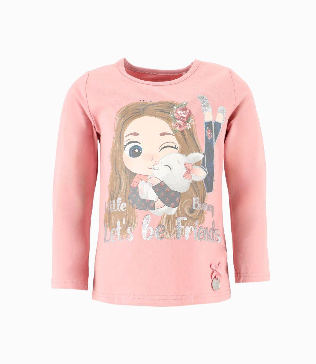 Polera niña con estampado palo rosa Limonada-0
