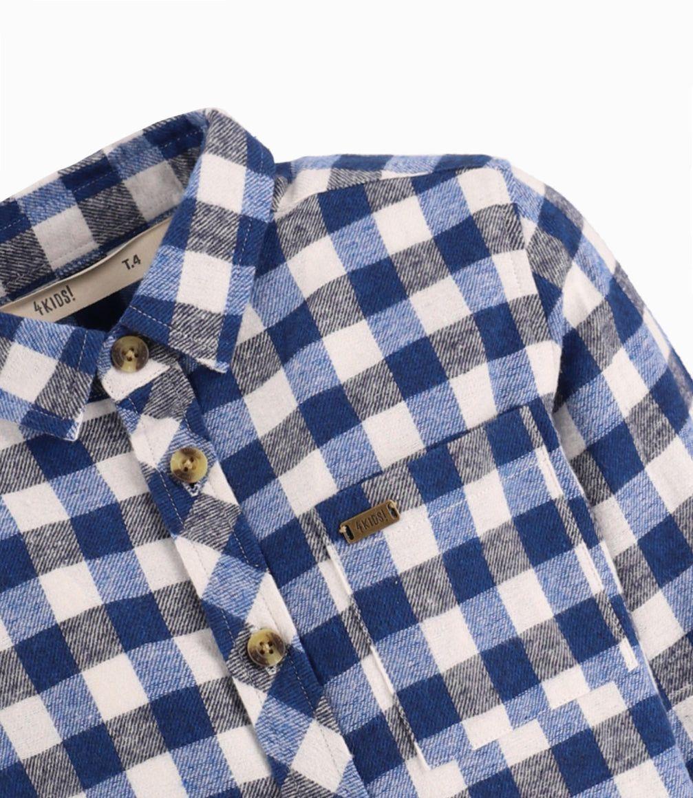 Camisa Niño Leñadora 4 Kids Celeste-5