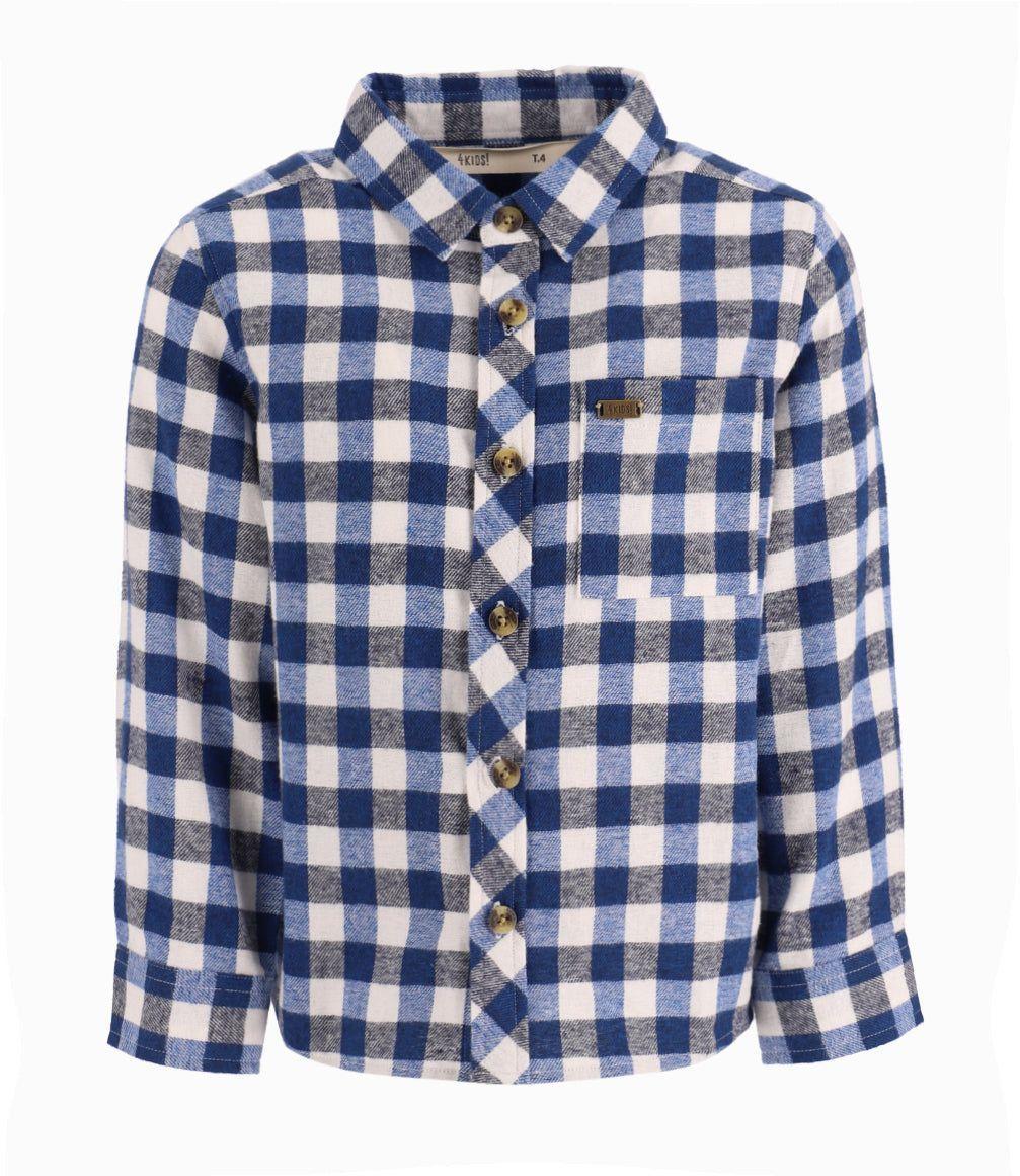 Camisa Niño Leñadora 4 Kids Celeste-3