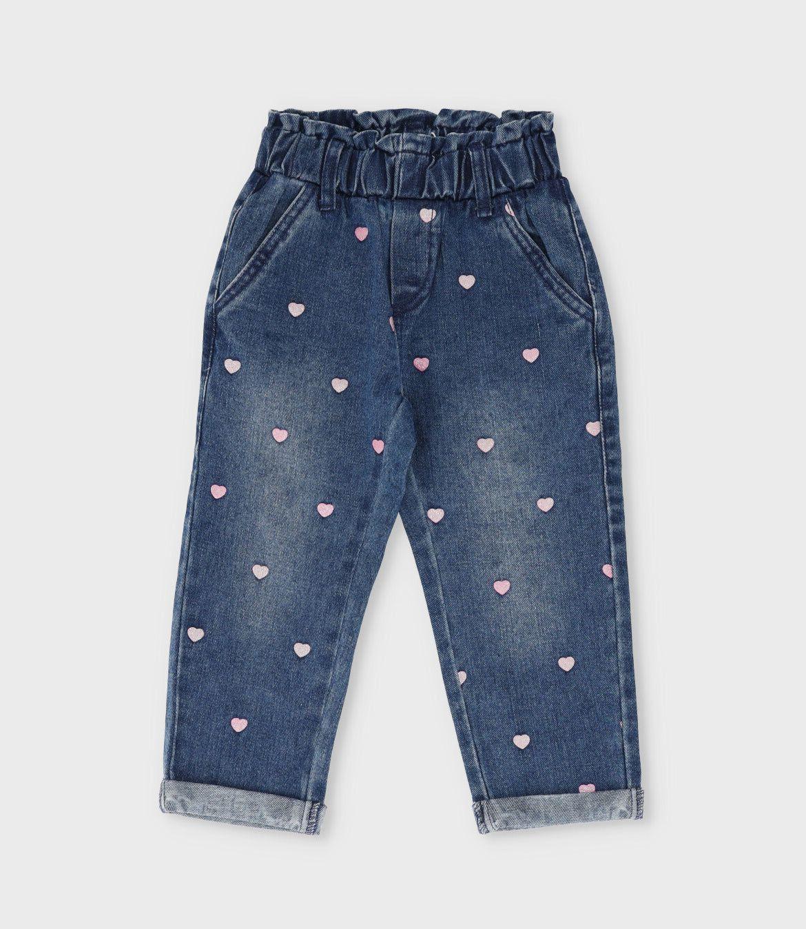 Jeans bebé con corazones azul Limonada-1