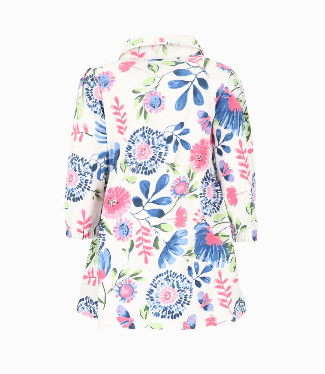 Vestido bebé floreado blanco 4 Kids-1