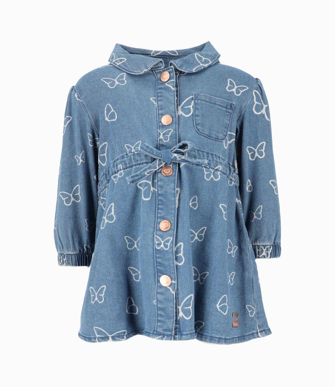 Vestido bebé de mariposas azul 4 Kids-0
