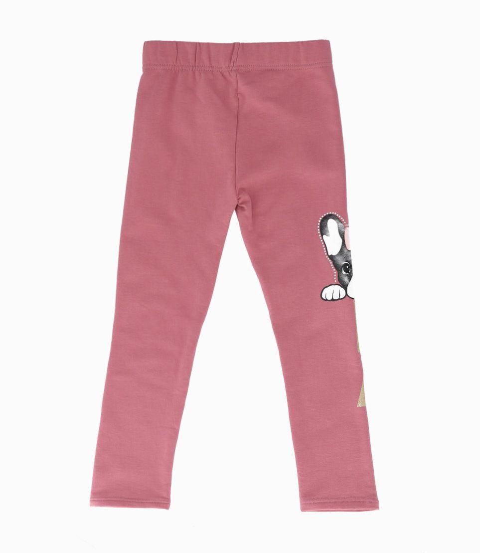 Calza niña con perrito coral Limonada-1