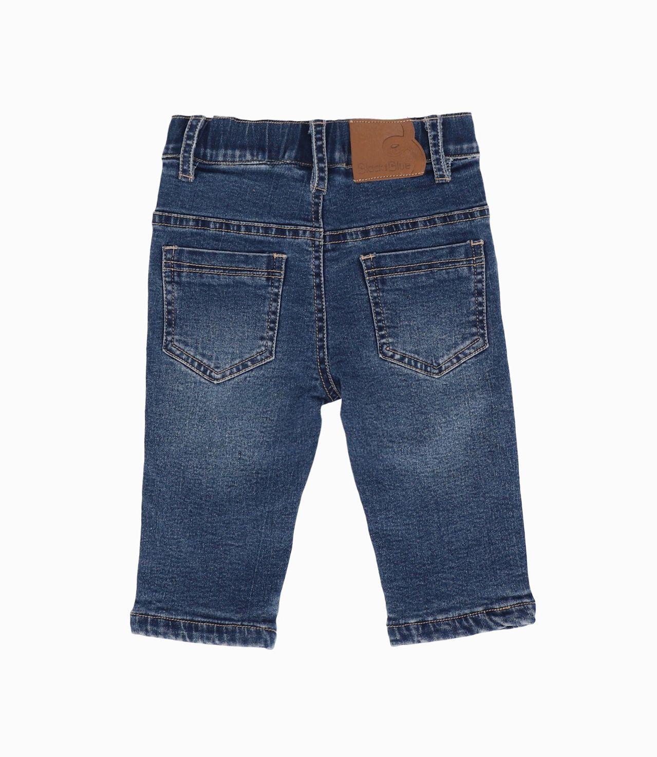 Jeans bebés básicos denim azul Black and Blue-1