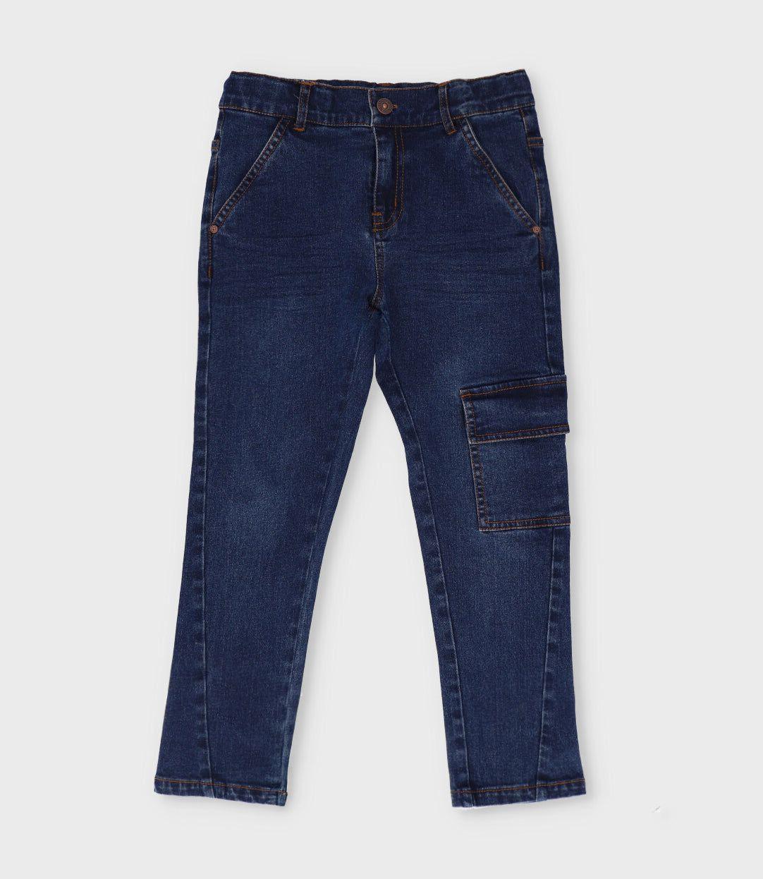 Jeans niño cargo azul Black and Blue-0