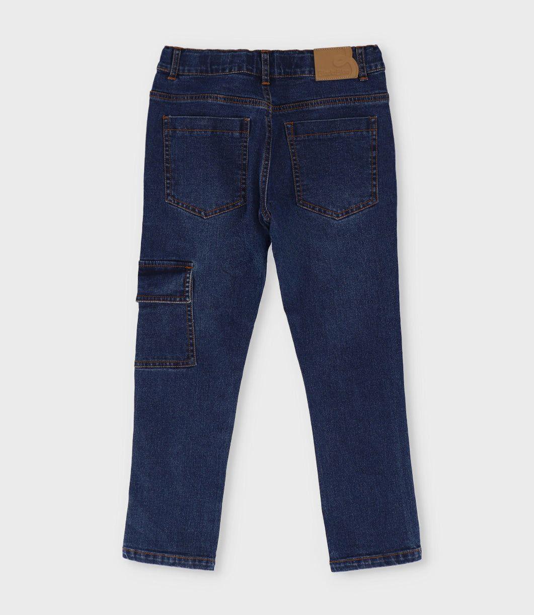 Jeans niño cargo azul Black and Blue-1
