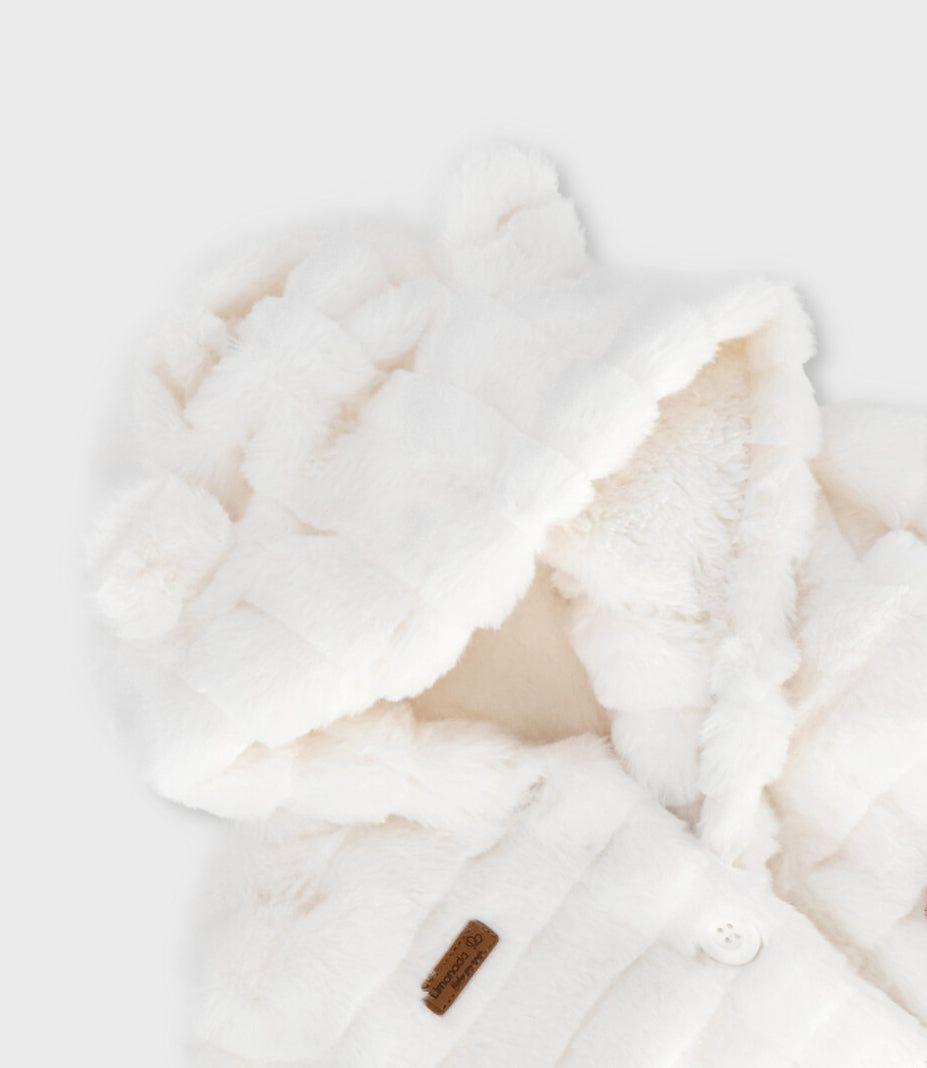 Chaqueta recién nacida de ovejita blanco Limonada-2