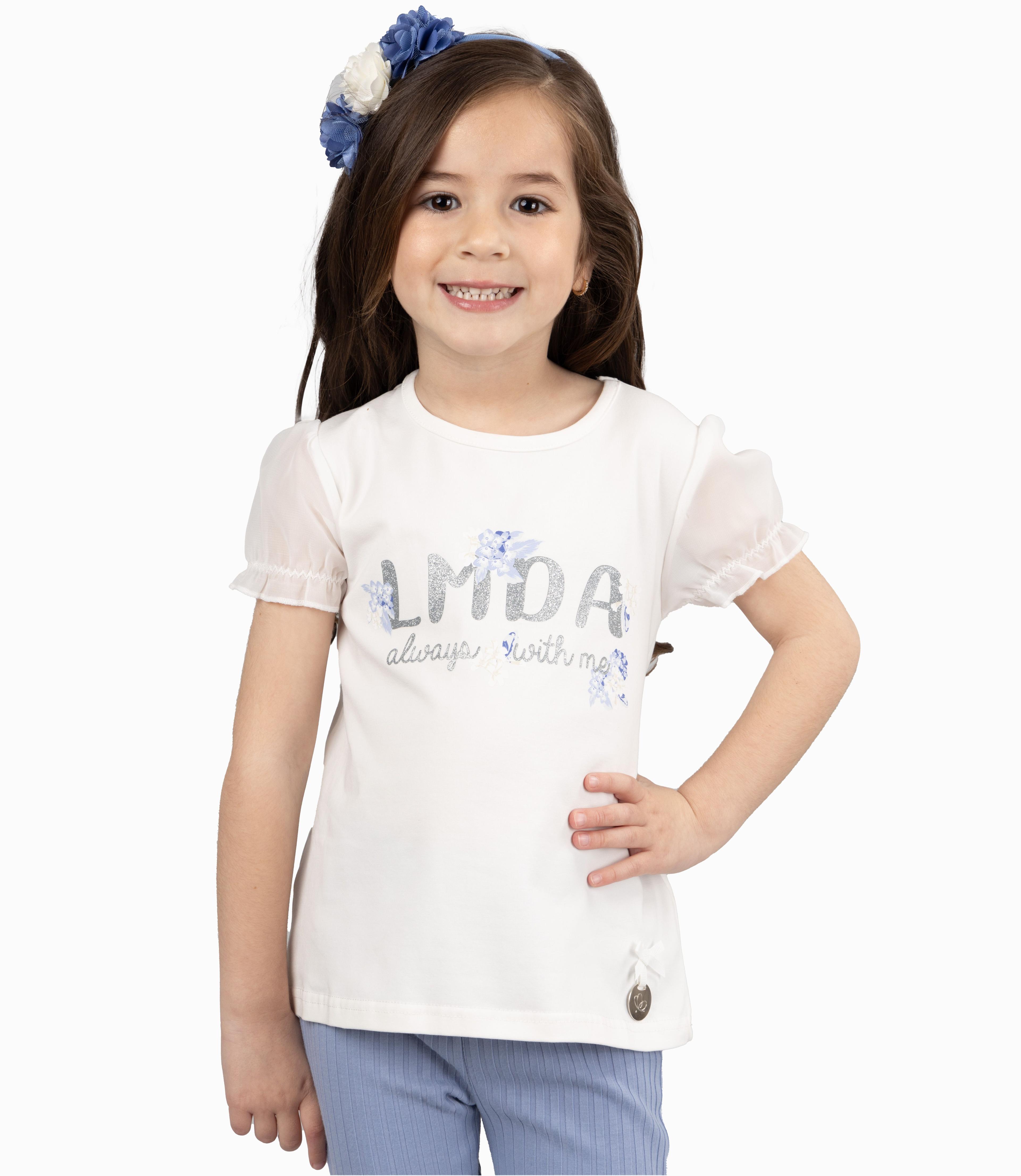 Polera Niña Con Flores Y Brillos-0
