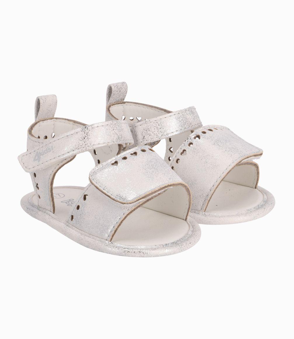 Sandalia Con Corazones Recién Nacida Blanco 4 Kids-0