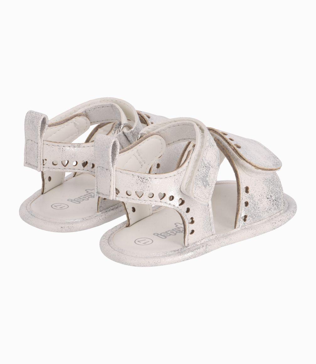 Sandalia Con Corazones Recién Nacida Blanco 4 Kids-2
