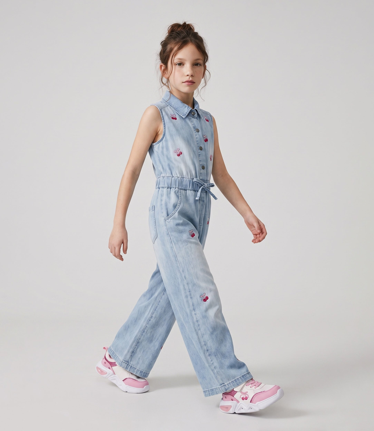 Enterito sin manga niña  L11201270374 denim celeste Limonada-0