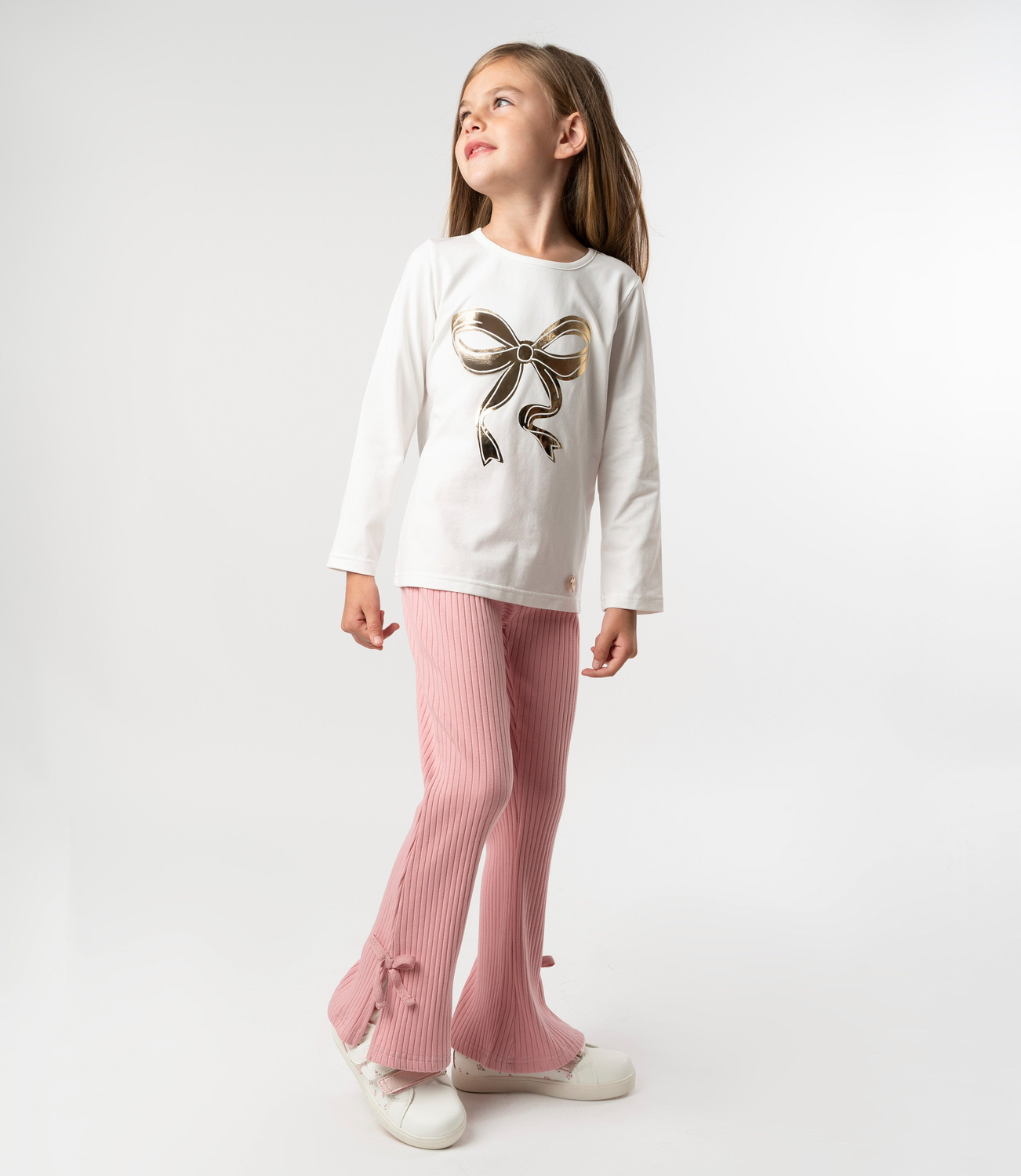 Conjunto niña con lazo rosado 4 Kids-0